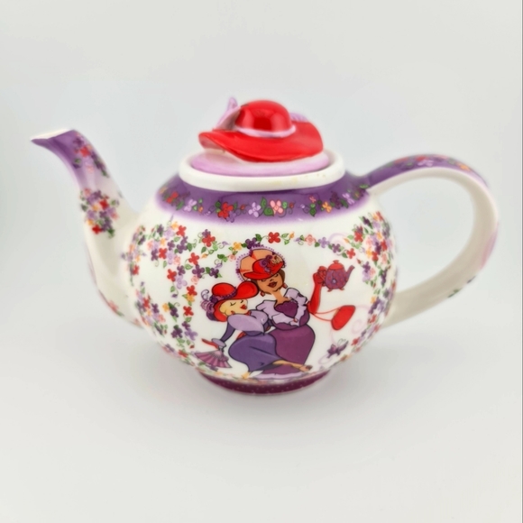 Vintage Red Hat Society Teapot - Picture 3 of 9